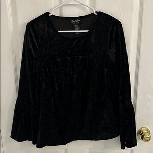 Elegant Black Velvet Blouse